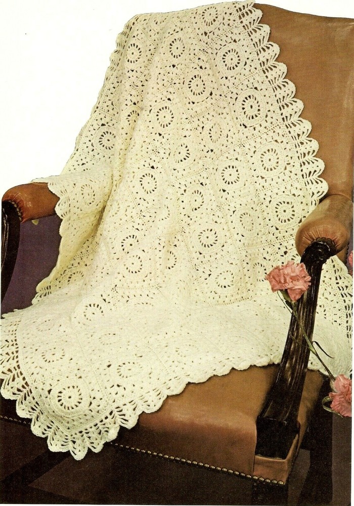 SNOW WHITE Elegant Afghan/Crochet Pattern INSTRUCTIONS