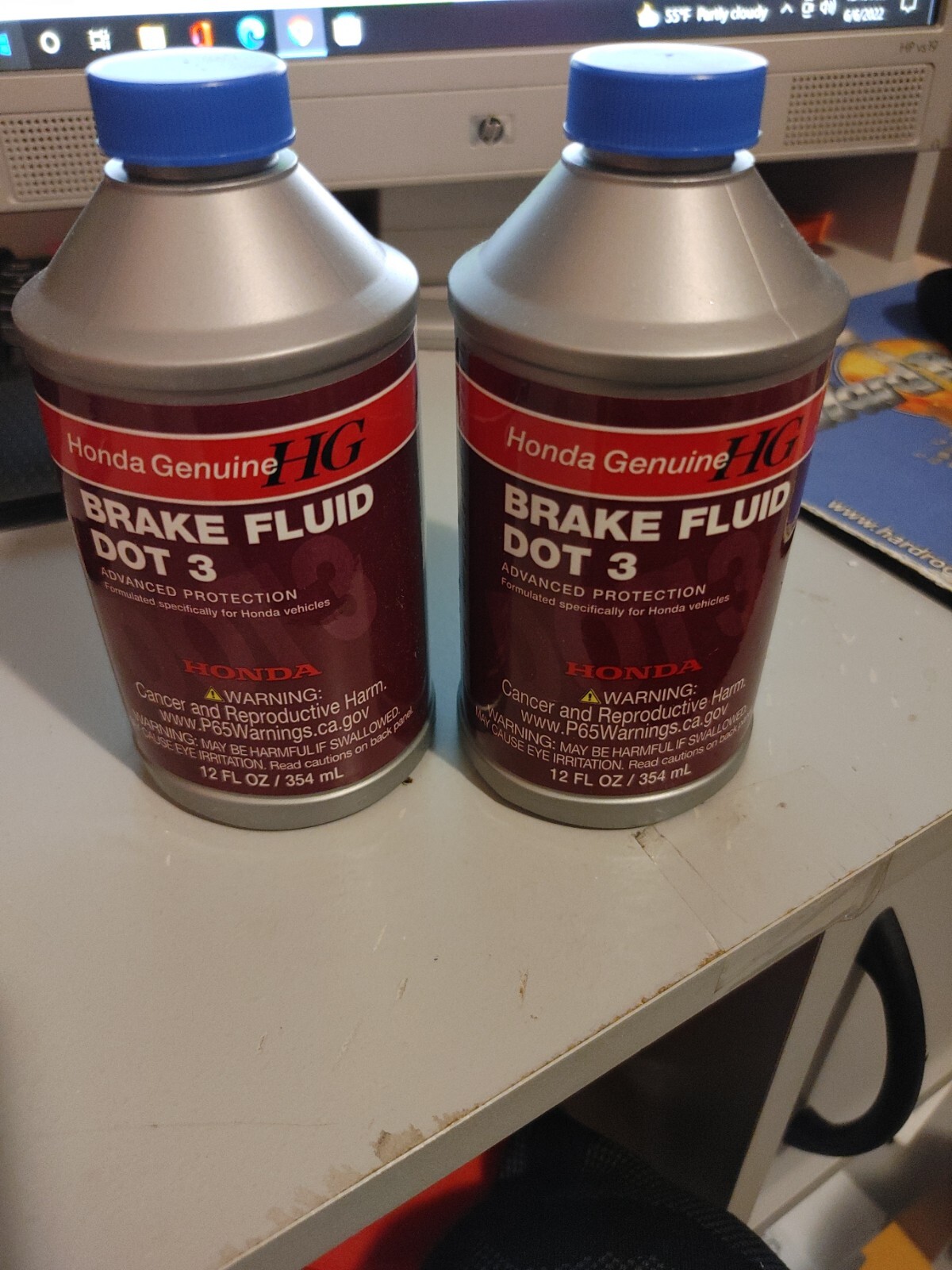 2 x Bottles Honda Genuine OEM Brake Fluid DOT 3 SEALED 12oz NEW