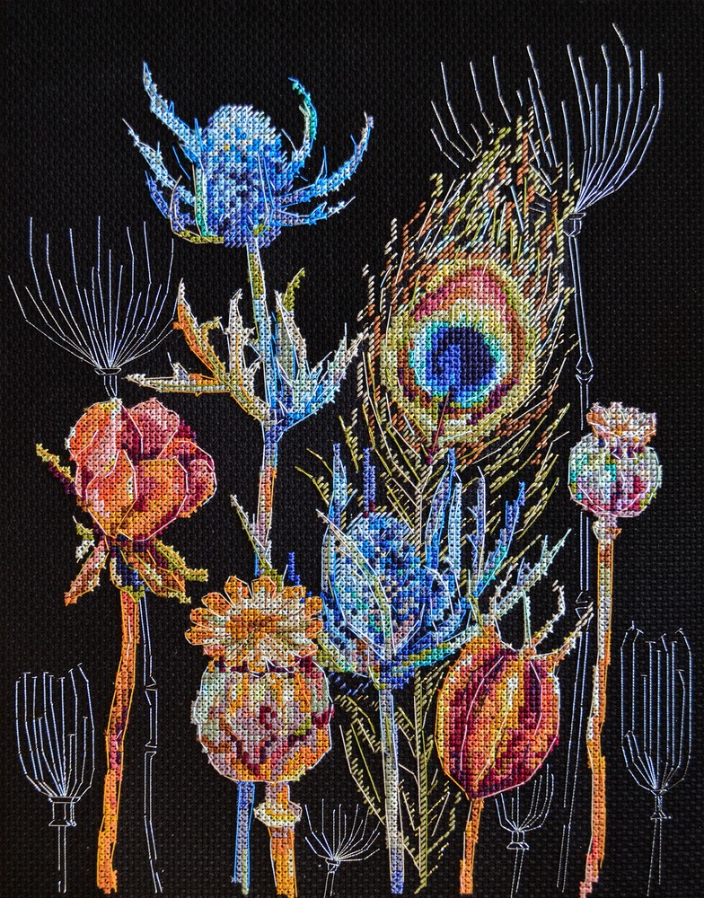 Flowers Remembering Counted Cross Stitch Kit – DIY Needlework Craft