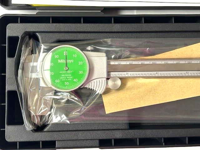 6" DIAL CALIPER .001" GRAD. MITUTOYO 505-742-53J GREEN FACE
