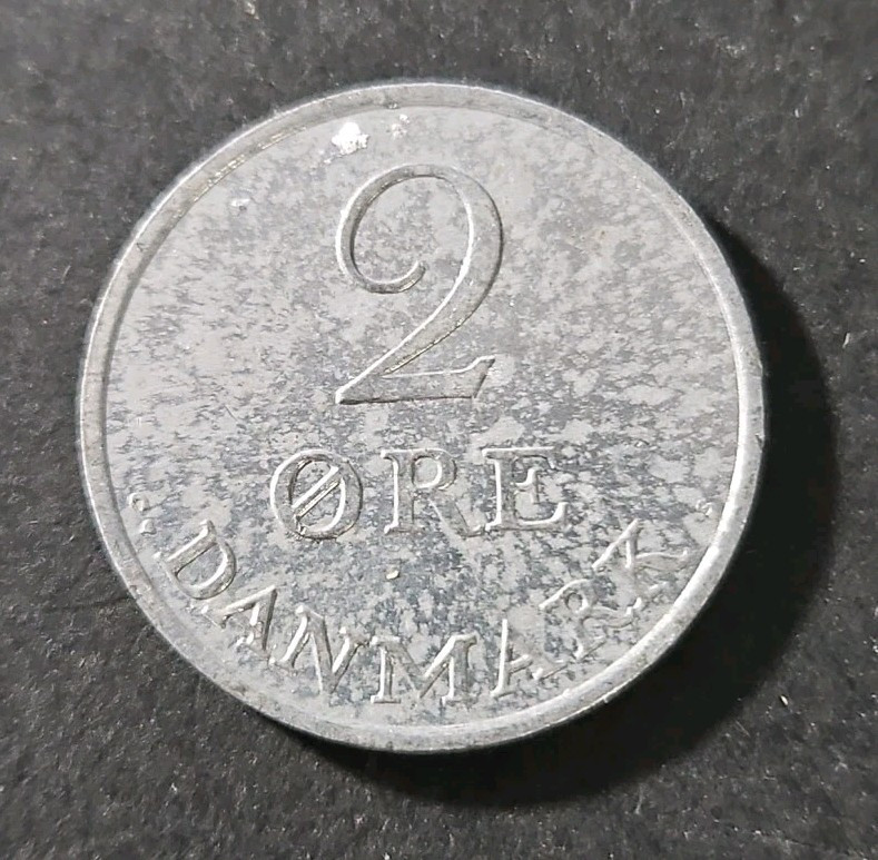 1971 Denmark 2 Ore Coin (KM.#840)