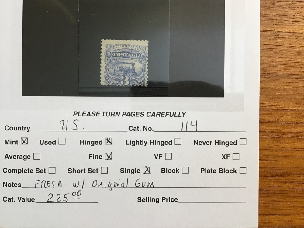 U.S. # 114 - MINT - HAS TINY THIN -   SEE PHOTO