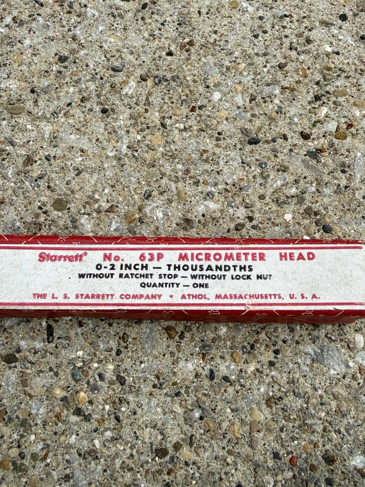 Starrett 63P 0-2" Micrometer Head .001” Graduation USA Made