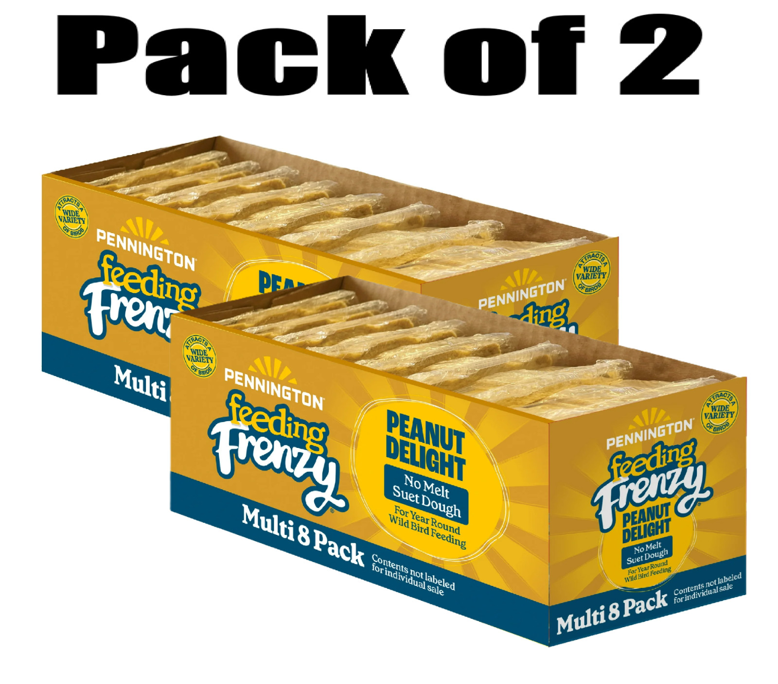 Peanut Delight Suet, 11.75 oz. Cake, Wild Bird Food, 8 Count each, 2 Pack