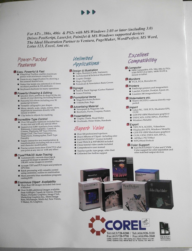 Add Flair! CorelDRAW! Brochure, 1990