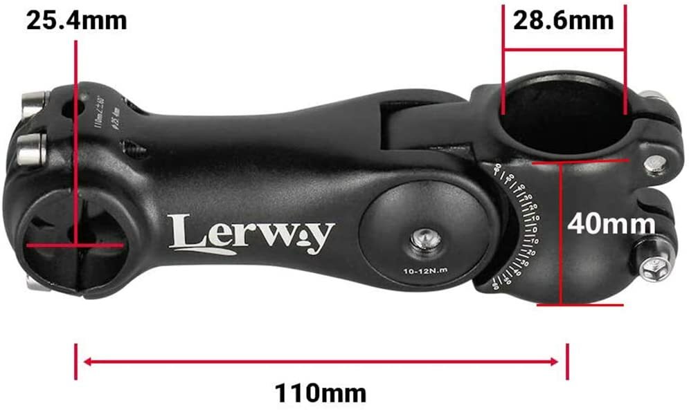 LERWAY Bicycle Handlebar 1.252mm / 1000in, Adjustable Angle, with Hex Key
