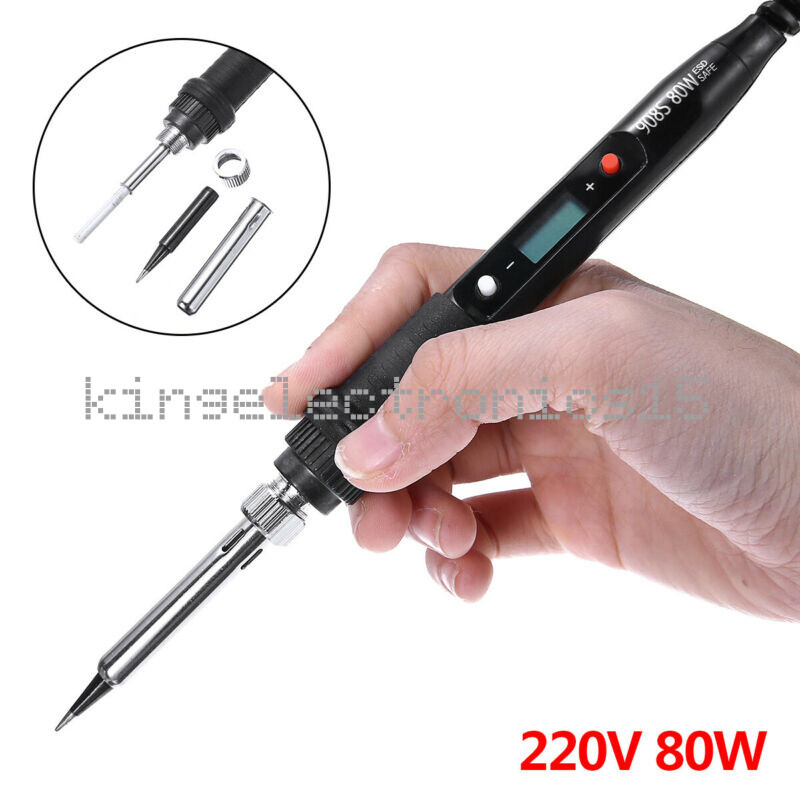 80W Lcd Digital Display Adjustable Temperature Electric Soldering Welding Iron
