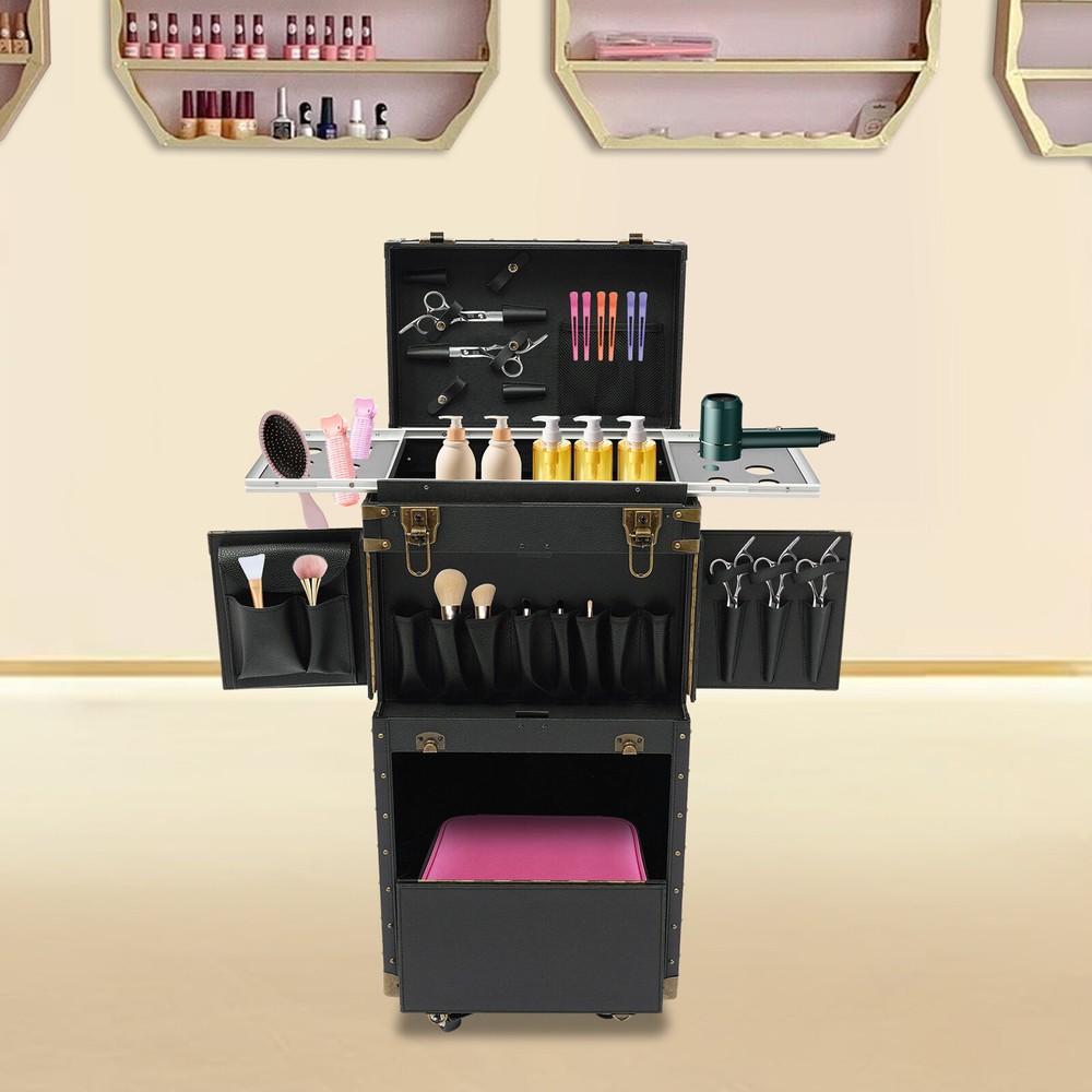 Professional Rolling Makeup Train Case Makeup Storage Organizer Cosmetic Trolley