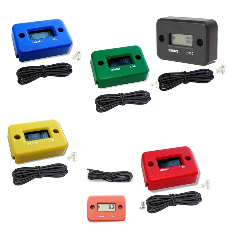 Portable Engine Tachometer Digtal Hour Meter Motorcycle Engine Gauge Hour Meter
