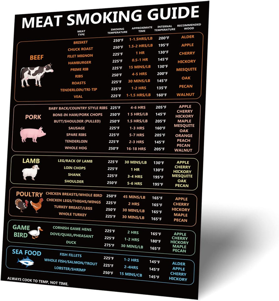 Meat Temperature Guide Magnet - Cooking Temperatures Chart for BBQ & Grilling