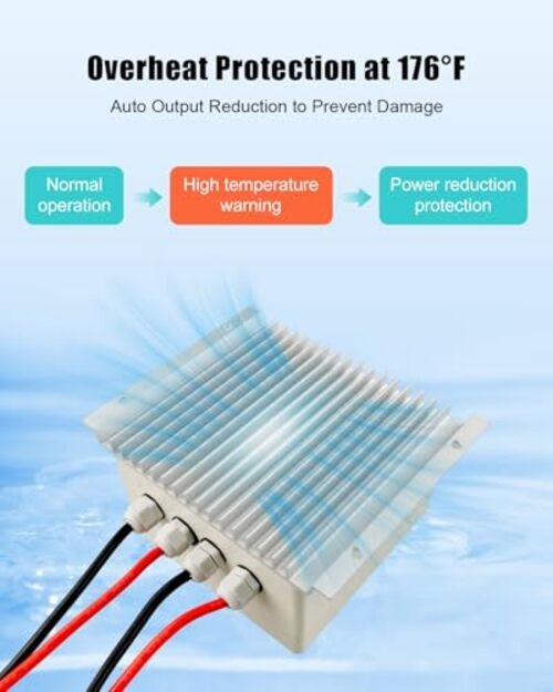 12V-24V 50A DC Motor Speed Controller with Forward-Brake-Reverse Switch, Over