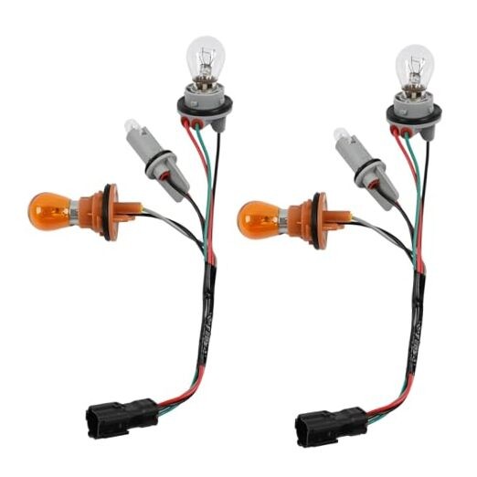2Set Socket & Wire with Bulbs Tail Light Harness Assembly Compatible with Kia