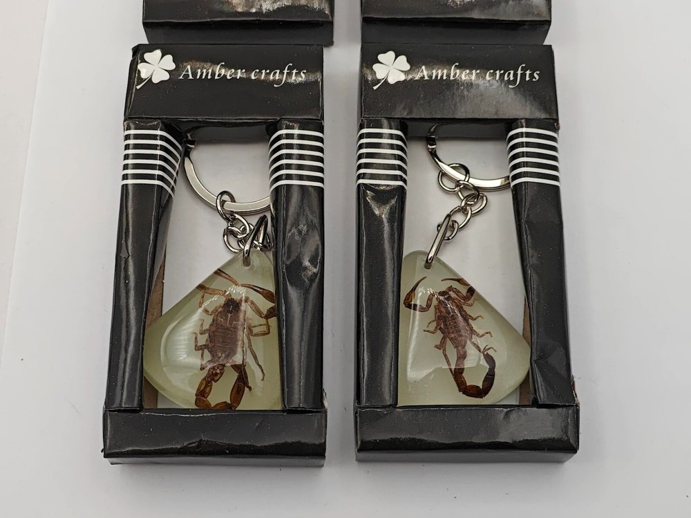 4 PACK! SCORPION Luminous Insect Glowing Keychain Glow in Dark Assorted Shape