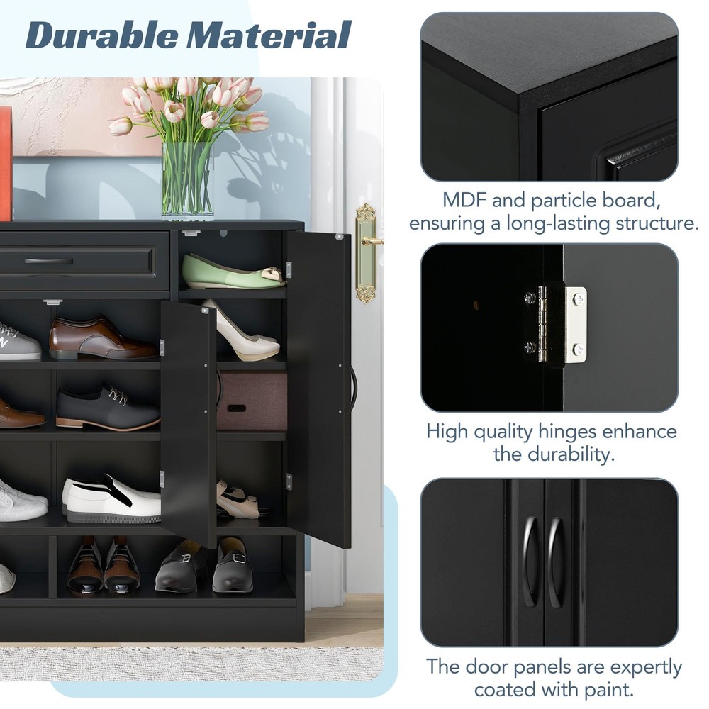 Space-saving Design Side Board Minimalist Shoe Storage Organizer