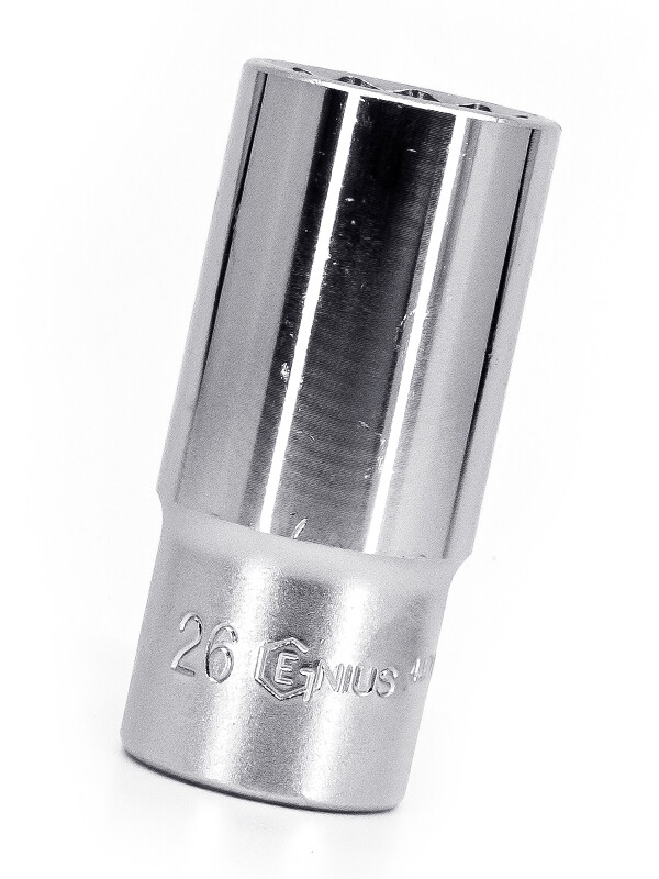 Genius Tools 1/2" Dr. 26mm Deep Hand Socket (12-Point) - 437826