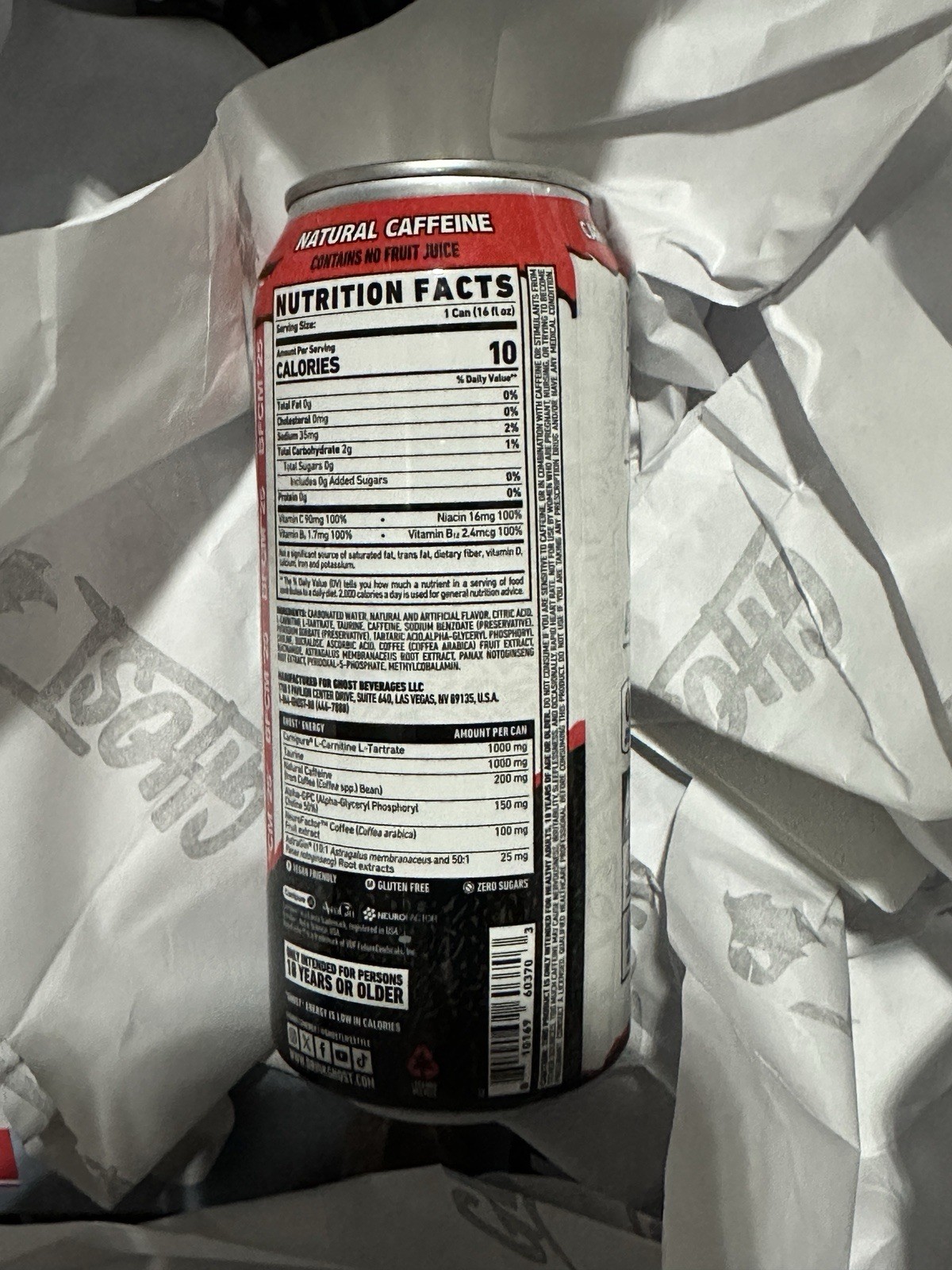 Extremely Rare Limited Edition Ghost Original Energy Drink Black Friday Sold Out