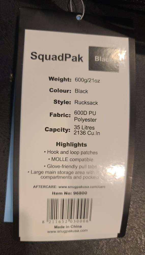 Snugpak Squadpak Bag - Black One Size