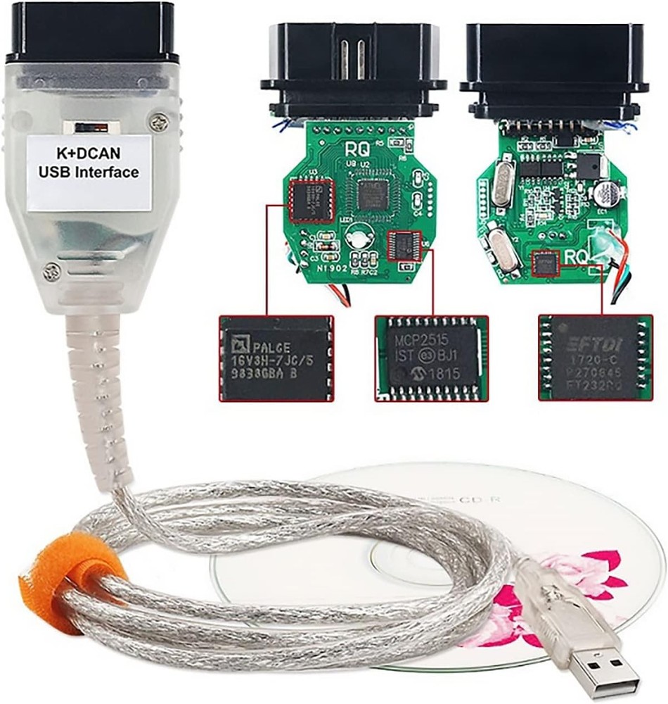 K+DCAN Cable 2M OBDII Diagnostic Cable EDIABAS Switch OBD2 K DCAN Cable