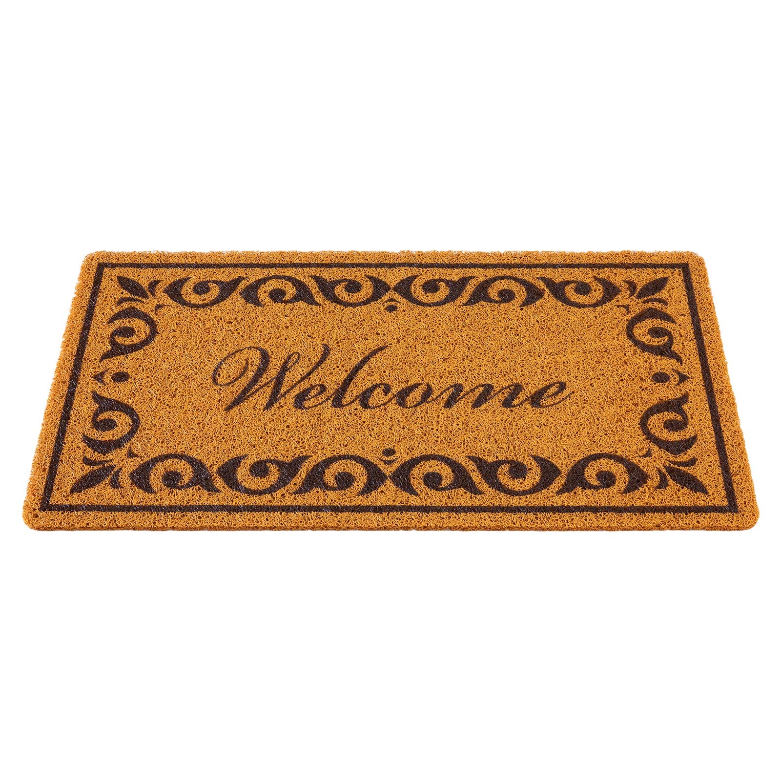Uimoso Faux Coir Welcome Mat with Non-Slip Backing for Outdoor Entryways