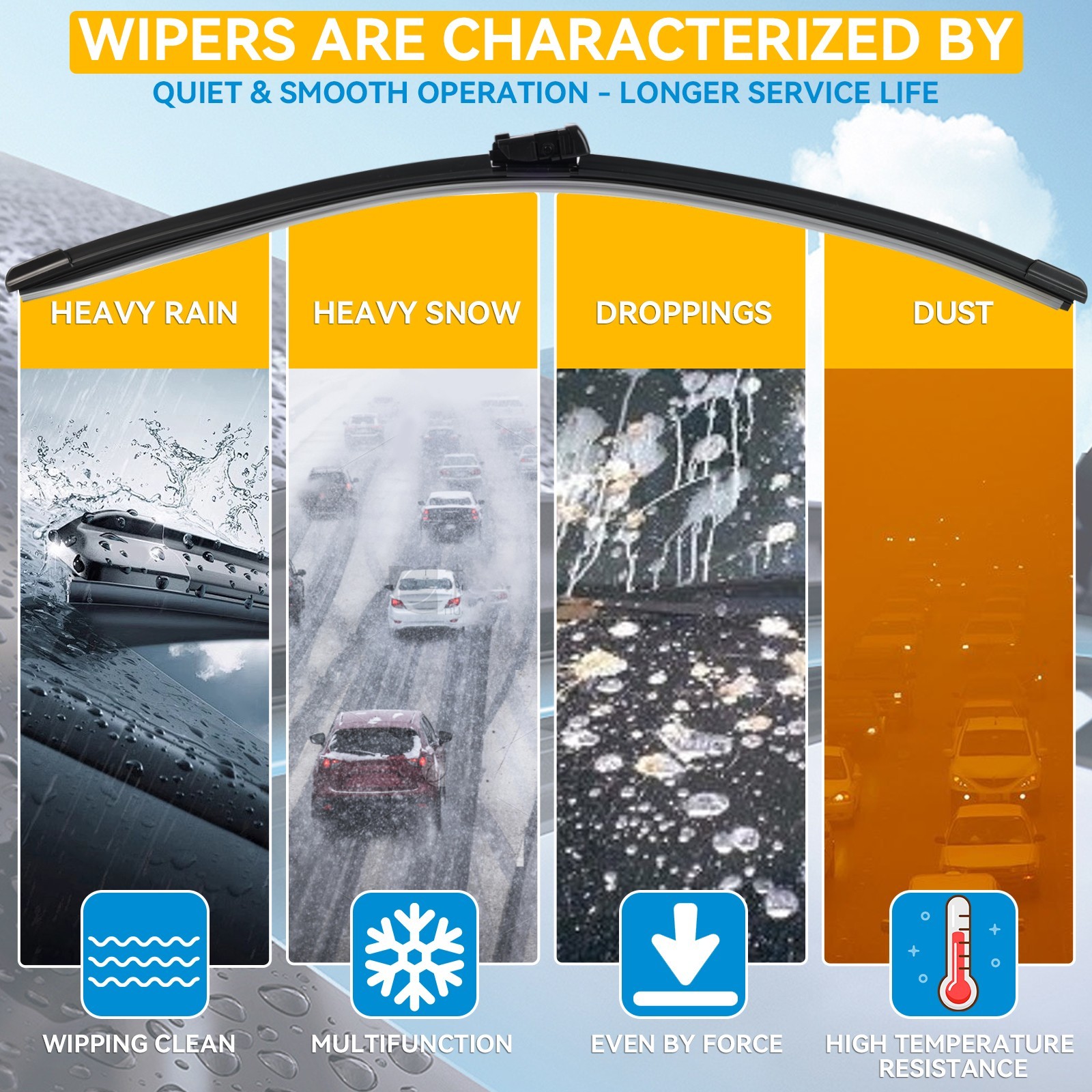 2Pcs Front Windshield Wiper Blades For Chevrolet Malibu MK7 2008 - 2012 24" 21"