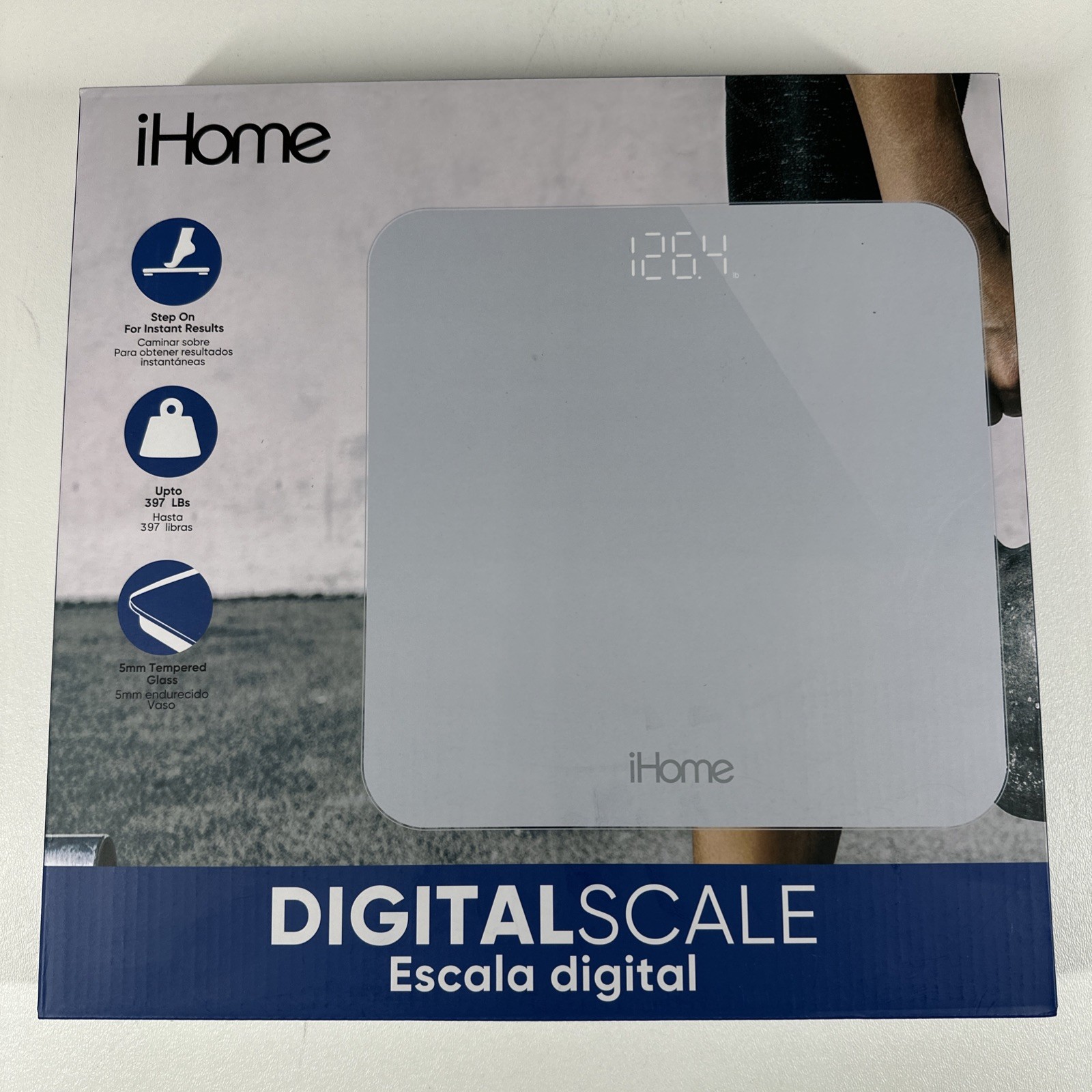 iHome Digital Battery Powered Bathroom Scale 397 lbs White