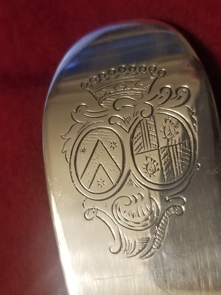 GORHAM Silverplate Serving Salad Set 12" ROCHAMBEAU Lt Gov JABEZ BOWEN 1780