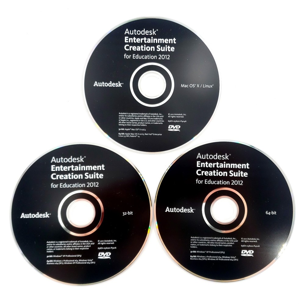 Autodesk Entertainment Creation Suite for Education 2012 Student Version 3-Discs