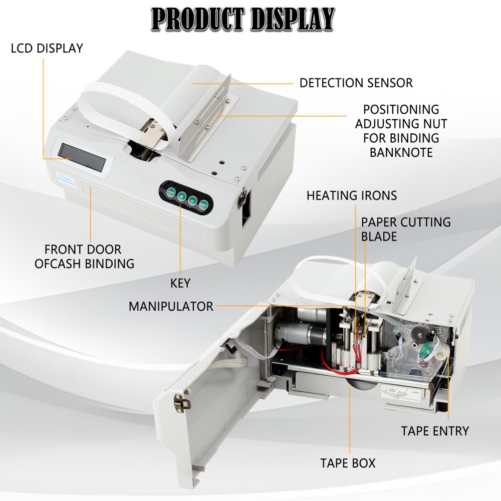 Automatic Small Banknote Binding Machine Strapping Bundling Money Packer 110V
