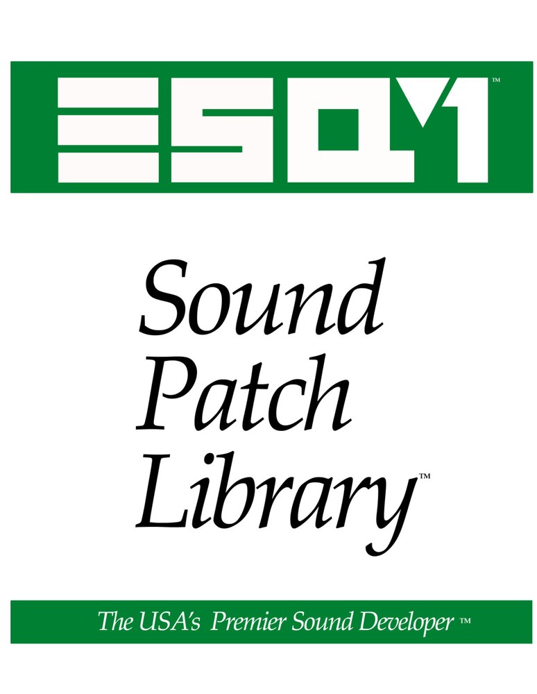 Ensoniq ESQ-1 Sound Patch Library - 758 patch in 1 PDF file