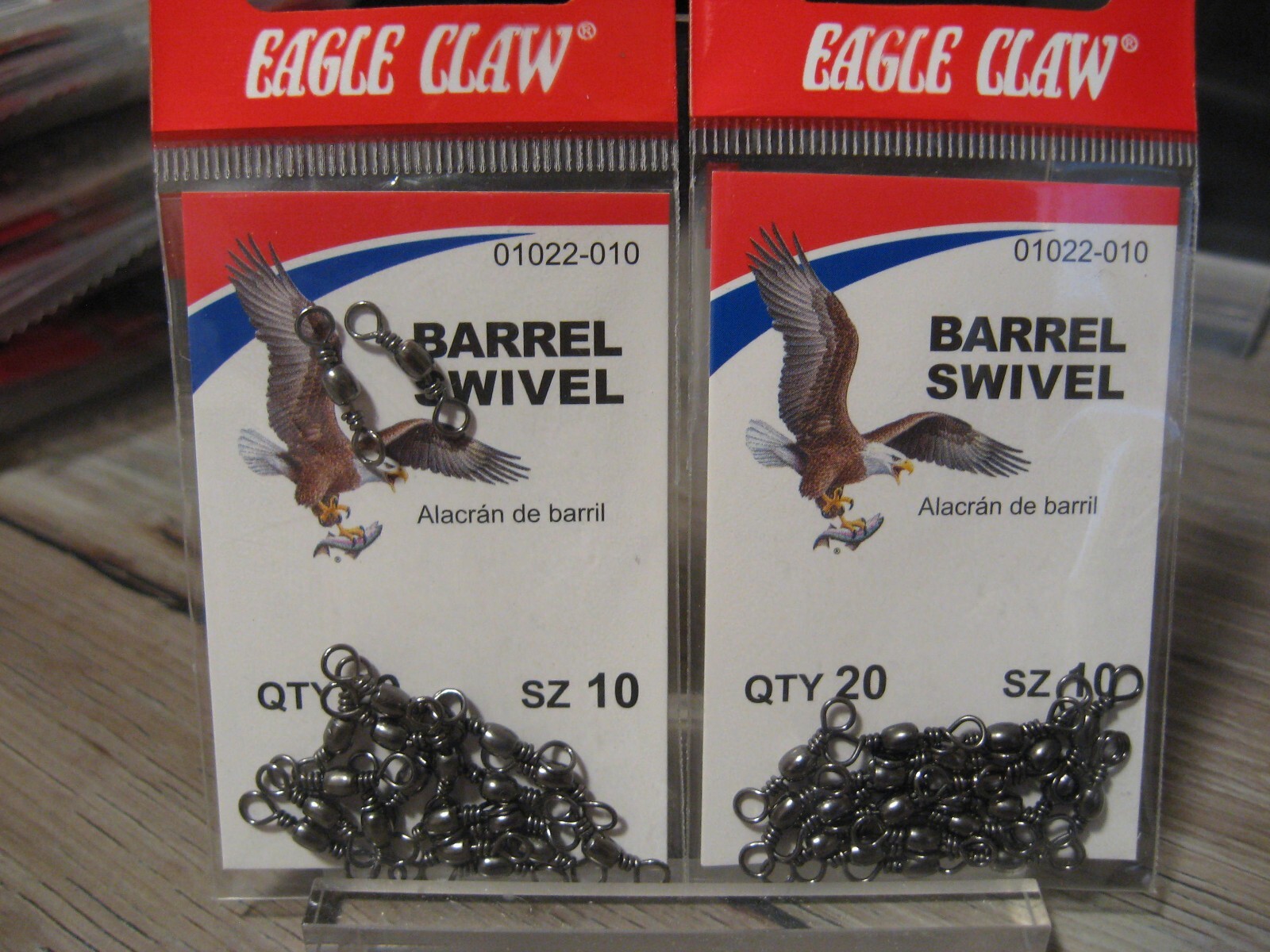 2 Packs Eagle Claw Barrel Swivels 20 Per Pack Size 10 Black 01022-010