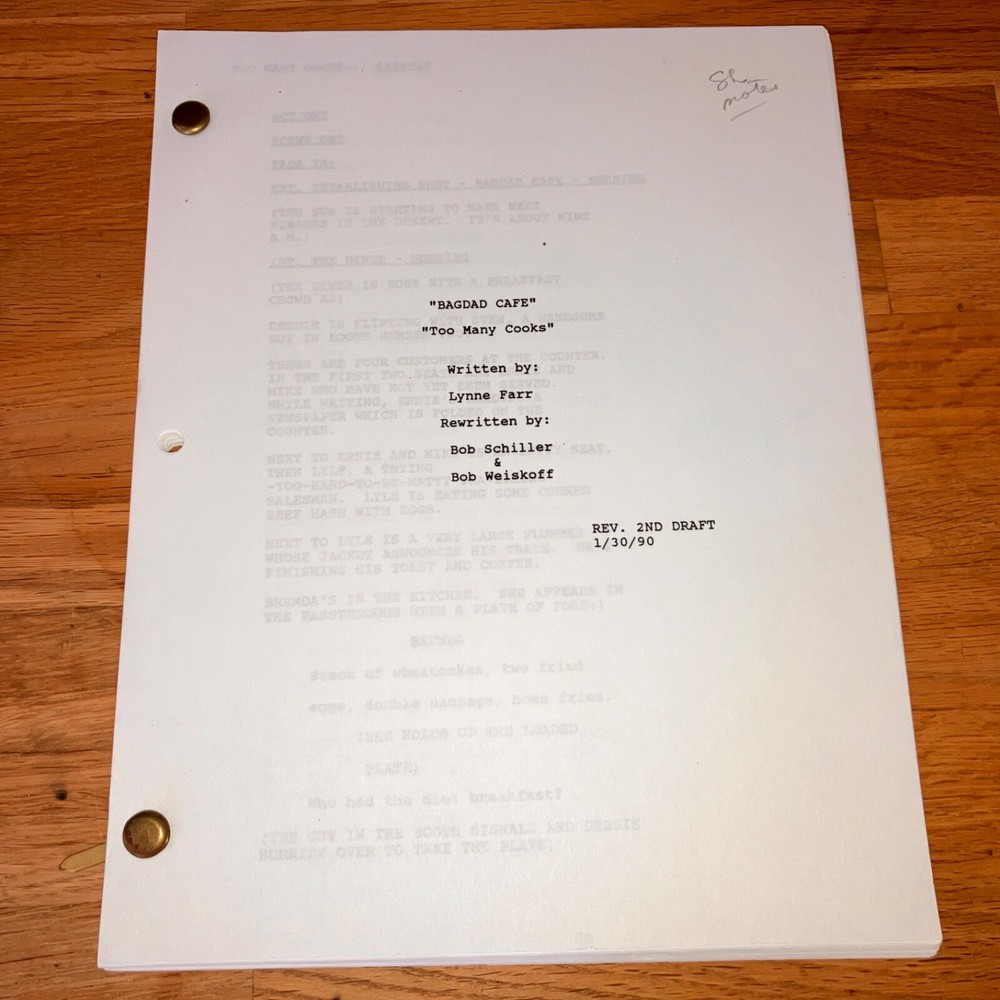 BAGDAD CAFE ('90) 9-Script Sandy Krinkski Story Editor Archive w/NOTES + COA!