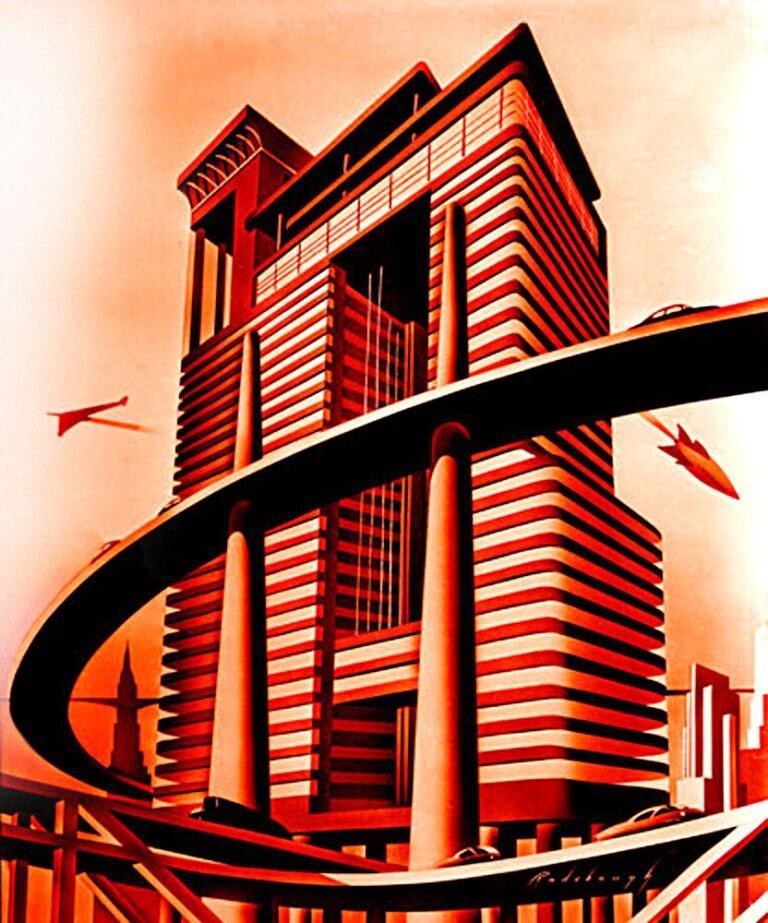 Soviet Architecture Arthur Radebaugh Retro Futurism Jet Age Sci-Fi Giclée Art