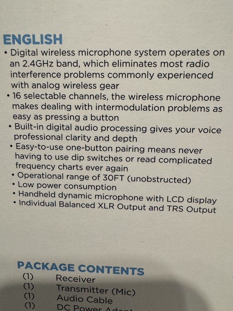 Gemini GDX-1000M Digital Wireless Microphone system