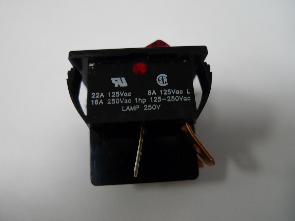 Switch Illuminated Toggle On/Off DPST Arrow 250VAC 16A 1HP