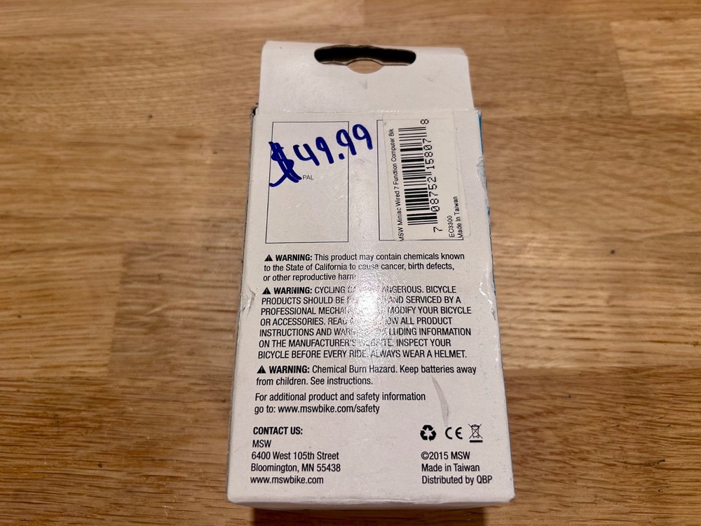 NEW! MSW Miniac CC-100 7 Function Wired Cycling Computer