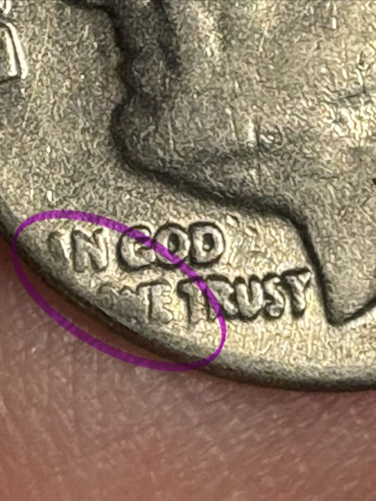 1974 Dime Missing Mint Mark And Faint “US”On The Back Side, More Errors