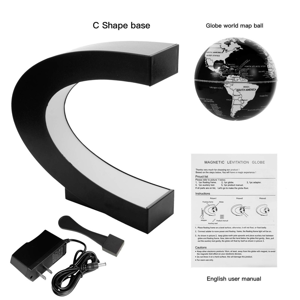 MultiColor Changing Magnetic Levitation Floating World Map Globe, Floating Gl...