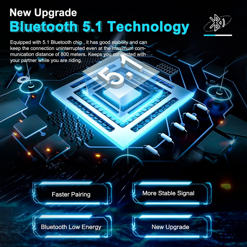 2Pcs Helmet Mesh Bluetooth Intercom Motorcycle Headset Communication 8 Riders