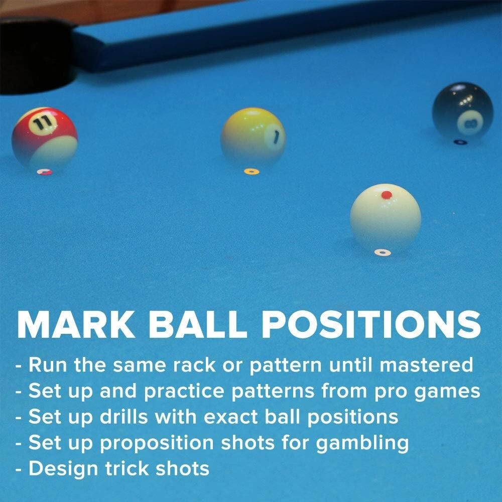 Bulk Pack - SharkMarks Pool Ball Position Marker Stickers for Billiards Practice
