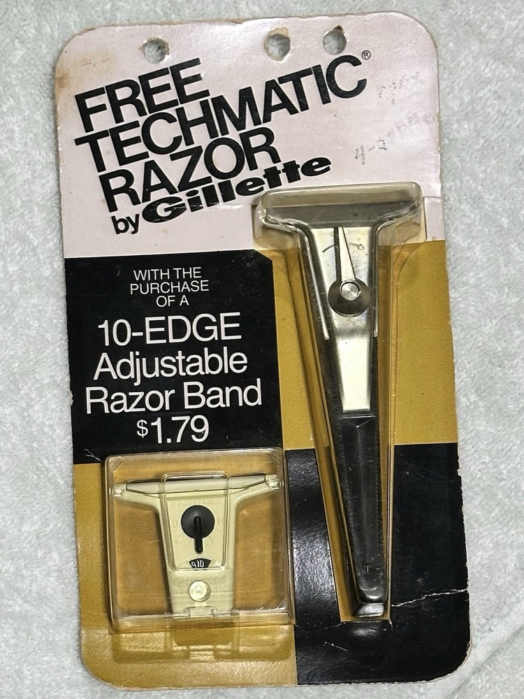 Vintage Gillette Techmatic 10 Edge Adjustable Razor New in Original Package