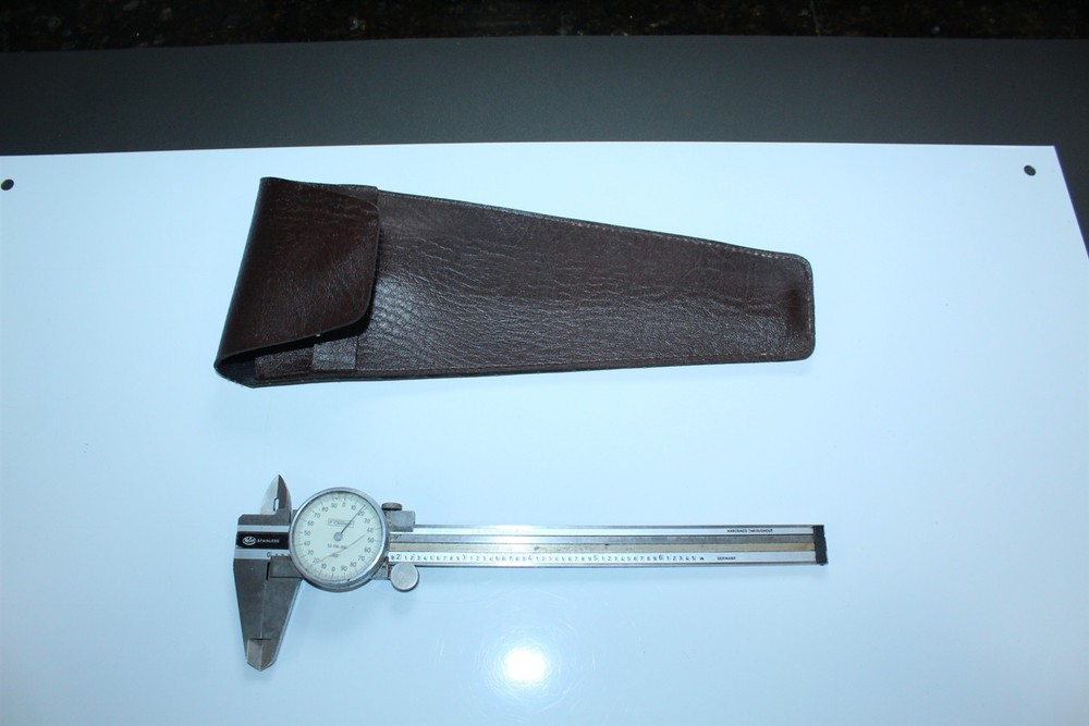 Vintage Fowler 6" Dial Caliper With Protective Case Tested Working