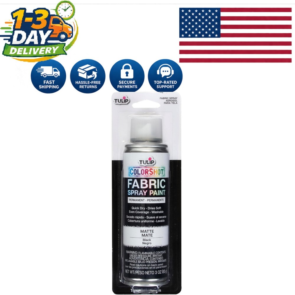 ColorShot Black Fabric Spray Paint - Quick-Dry, Washable for Creative Projects