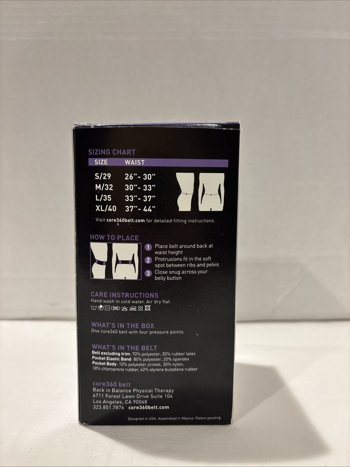 Core360 Belt Original, Core Training Belt Abdominal Wall Breath Aid Size: S