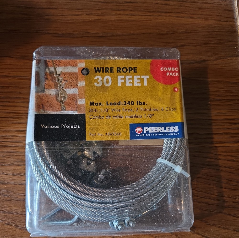 Peerless Wire Rope 30 Feet Max. Load 340 Pounds Combo Pack