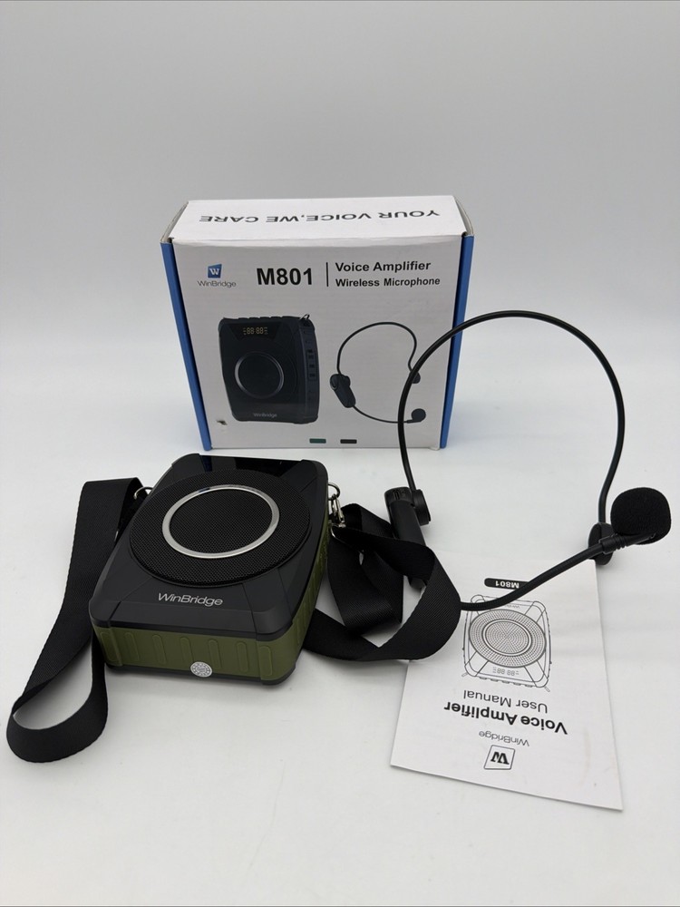 Wireless Voice Amplifier 20W Bluetooth PA System w/ Headset Mic M801