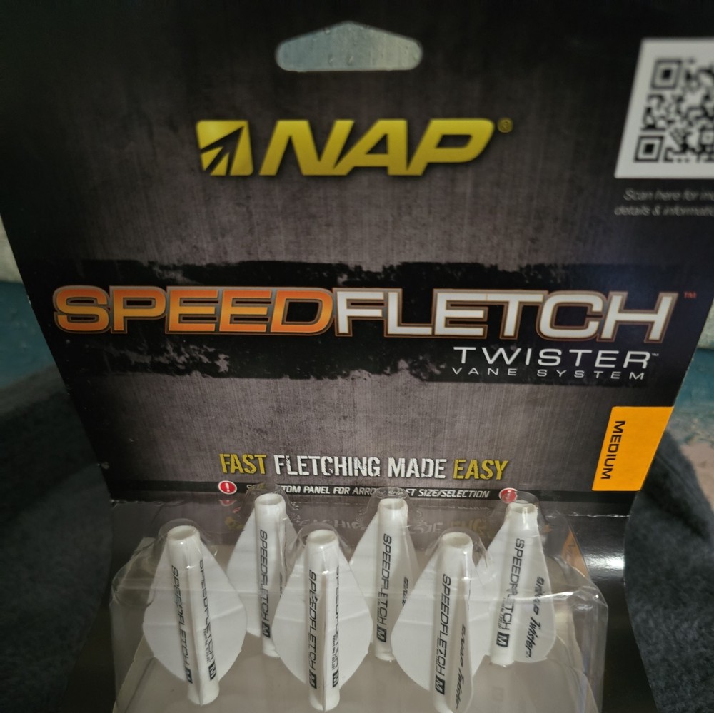 NEW - NAP Speed Fletch Twister Vane System Medium White