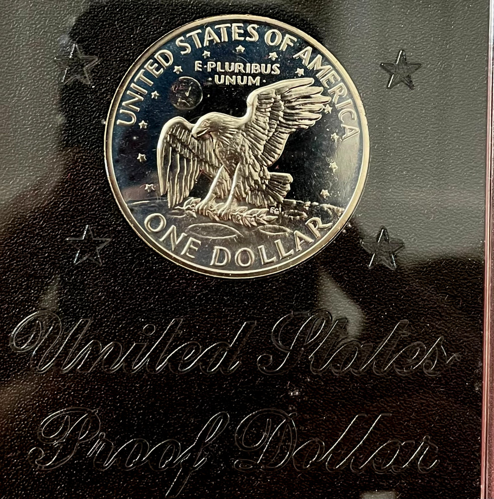 1971-S Eisenhower Proof Silver Dollar in Mint Original Issue Brown box