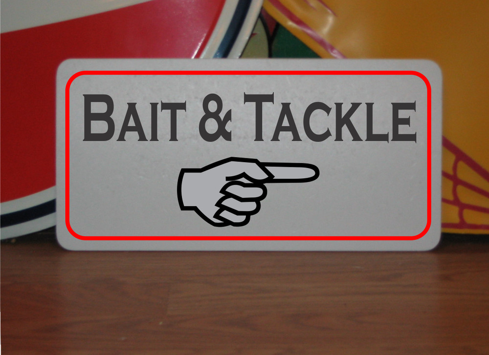 Bait & Tackle w/ Arrow Metal Sign