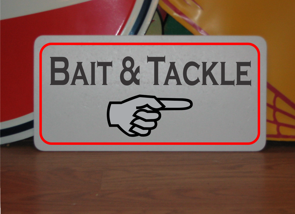 Bait & Tackle w/ Arrow Metal Sign