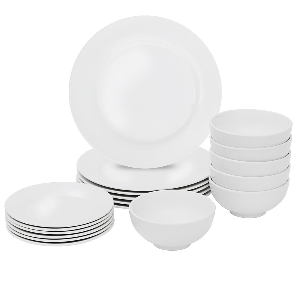 18-Piece Elegant Kitchen Dinnerware Set Include 6PCS Bowls and 12PCS Dishes